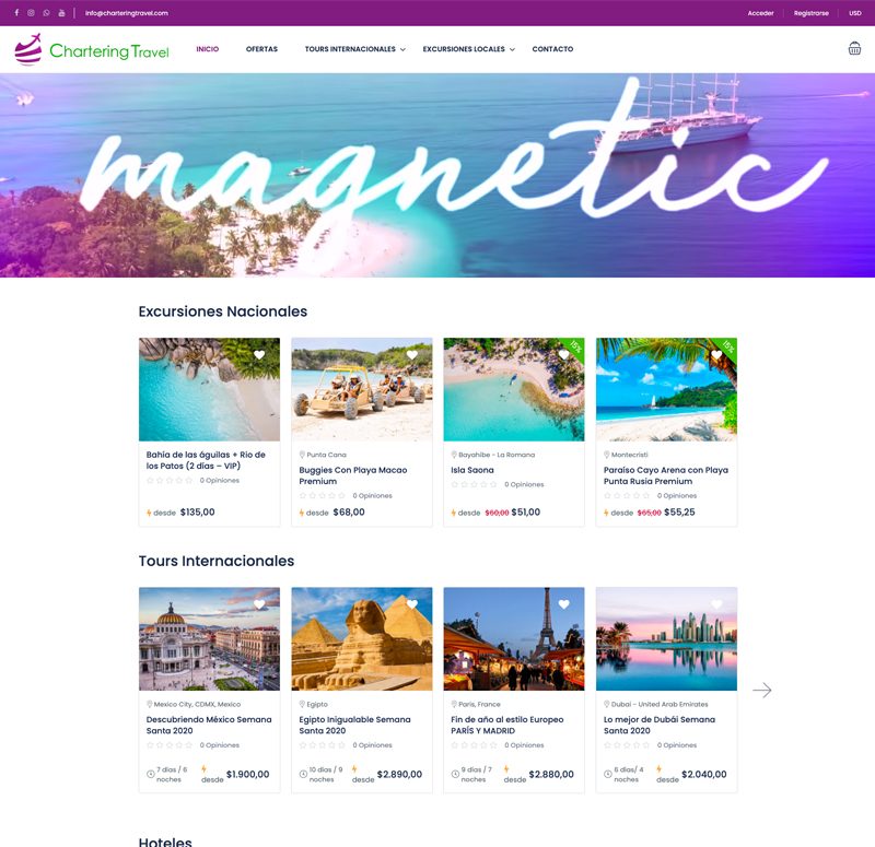 Pagina web para Agencia de Viajes